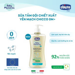 Sữa tắm gội chiết xuất Yến mạch 0M+ Chicco - Chai du lịch 50ml